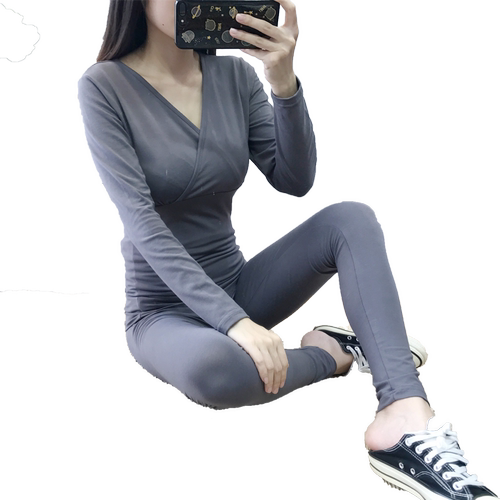 孕妇秋衣秋裤套装产妇月子服秋冬纯棉产后喂奶衣睡衣哺乳衣家居服