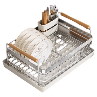 不锈钢碗碟收纳架厨房置物架台面水槽放碗架碗筷沥水架盘子沥水篮