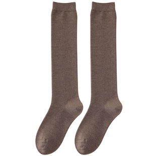 长筒袜子女秋冬款羊毛羊绒厚保暖小腿袜冬季半腿袜黑色高筒袜冬天