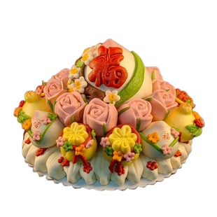 胶东花饽饽老人祝寿花馍胶东大馒头花样面食女士生日寿桃蛋糕礼物