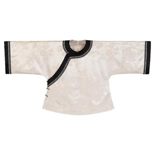 琼楼素月丨一城风絮丨春秋米色提花缎传统复原原创款短衫上衣宽松