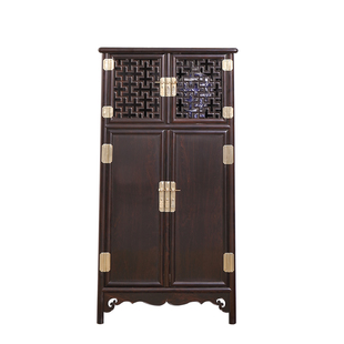 蕴秀阁家具红木书柜紫光檀圆角柜明清万历柜苏作单个储物柜亮格柜