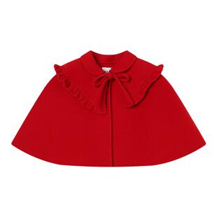 RBIGX瑞比克童装冬季新款潮流设计感女童娃娃领羊毛斗篷外套