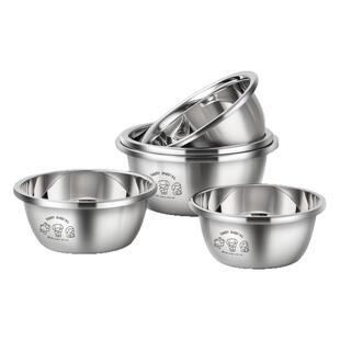 国风不锈钢盆特厚和面铁盆汤碗饭盆沥水篮洗菜料理盆家用厨房小盆