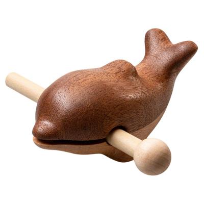 海豚木鱼敲新款解压摆件实木质制