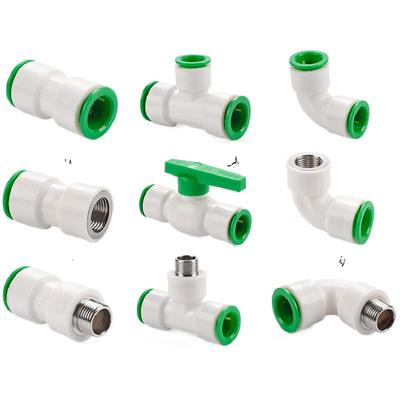 ppr免热熔水管配件4分32025快插直接6pe快速接头球阀PVC弯头三通