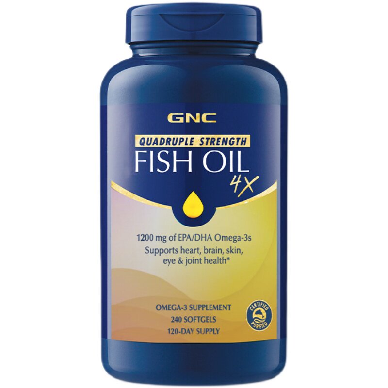 gnc健安喜铂金RTG深海四倍鱼油中老年欧米伽omega3鱼肝油健身DHA