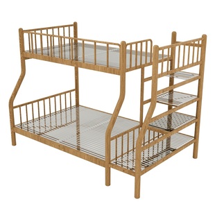 加厚不锈钢子母床上下铺双层带步梯学生宿舍家用高低床可定制304