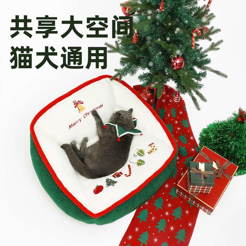 圣诞猫窝冬季保暖毛绒猫沙发可拆洗宠物沙发小型犬狗窝狗狗宠物窝