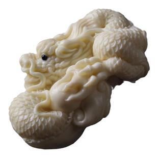 象牙果雕刻神龙见首手把件霸气盘龙男士车挂件复古风中式生肖吊坠