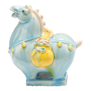 洛阳文创马年纪念品创意小礼品本命年礼物蜜雪冰城唐三彩小胖马