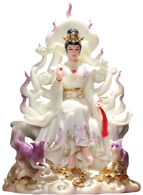 【精雕汉白玉】青丘女生九尾娘娘