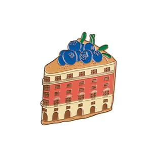 原创设计BUTTGooDS武康大楼蓝莓芝士蛋糕冰箱贴 上海旅游纪念磁贴