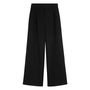 pusumede高腰宽松阔腿裤女秋冬加厚休闲西装裤百搭拖地裤直筒裤子