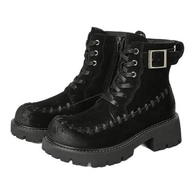 MILLIE S/妙丽2025秋冬新款时尚百搭厚底增高马丁靴女休闲短靴