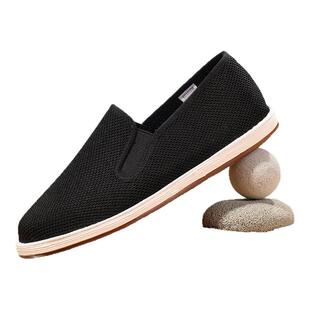 老美华夏季单网面透气男鞋2026新款薄款镂空一脚蹬网眼爸爸开车鞋