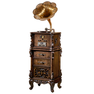 圣利纳中式实木留声机仿古音响欧式客厅复古黑胶唱片机老式电唱机