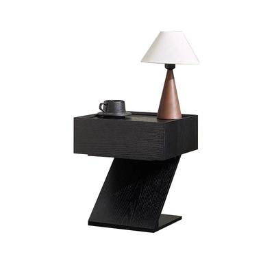 瑰真意式实木床头柜创意Z形黑色