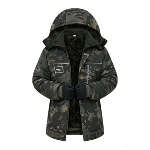 冬季迷彩棉衣棉袄加绒加厚劳保棉服冷库防寒服夹克款耐磨保暖工装