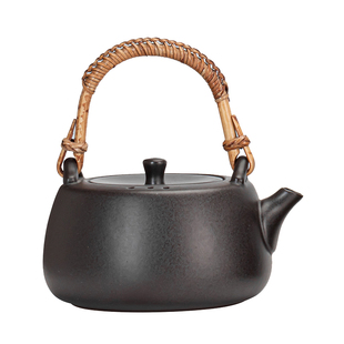 耐高温陶瓷煮茶壶炭火烤茶壶围炉煮茶侧把壶烧水提梁壶家用泡茶壶