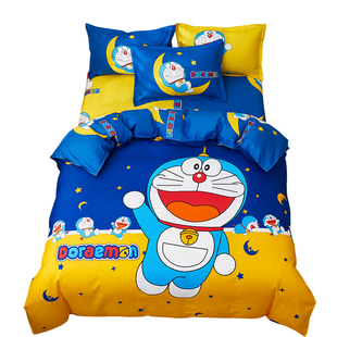 可爱卡通床上用品四件套纯棉全棉床笠男孩儿童宿舍床单被套三件套