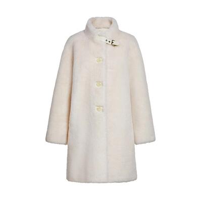 FivePlus100%羊毛颗粒绒大衣