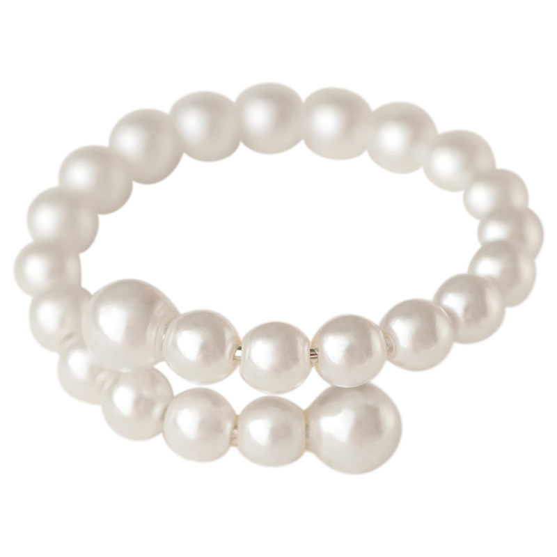 温柔简约叠戴人造珍珠戒指2025新款爆款小众设计甜美指环素圈尾戒