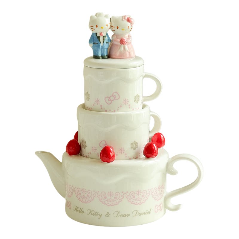 hellokitty少女梦茶壶茶杯婚礼