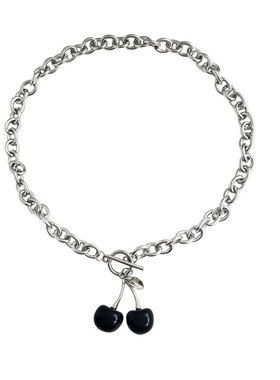 黑色樱桃项链女choker原宿风链条