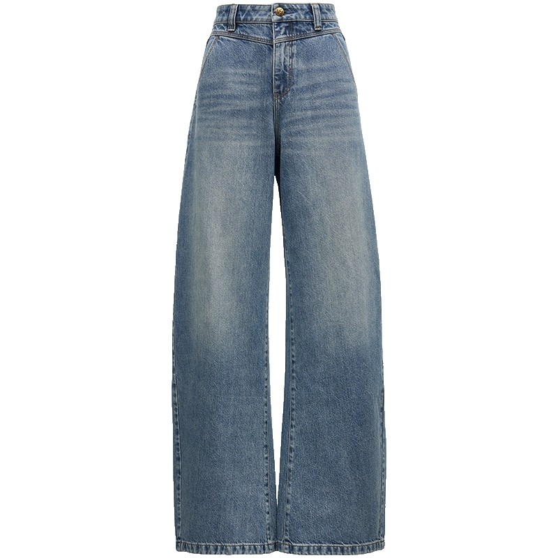 【爆款弯刀裤】ONLY2026春季新款舒适高腰宽松白色香蕉阔腿牛仔裤