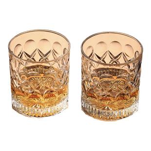 水晶玻璃啤酒酒杯高级感轻奢洋酒杯威士忌杯ktv酒吧喝酒杯子家用