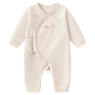 babylove【安心柔】新生儿连体衣春秋护肚纯棉衣服婴儿哈衣爬服