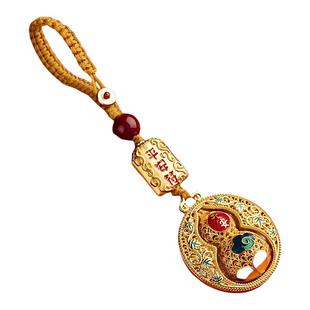 创意沙金平安葫芦钥匙扣新款福禄挂饰招财进宝转运护身保平安挂饰