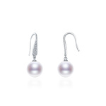 京润珍珠凝悠925银淡水有核珍耳钩11-12mm圆形大颗珍珠气质耳饰D