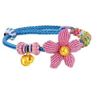 金至尊六字真言黄金转运珠足金葫芦串珠格桑花手工编织手链送女友