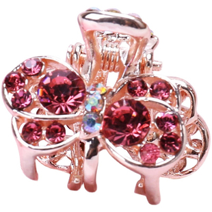 簪雅正品合金水钻发抓夹小号侧边夹碎发刘海发夹头顶夹顶抓头饰品