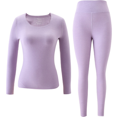 商场同款MYBODY冬季新款保暖内衣女软糯修身秋衣秋裤磨毛保暖套装