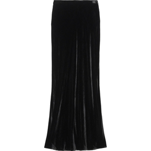 【折扣】L'Agence 夏女轻熟天鹅绒超长半身裙