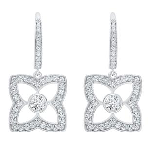 [情人节礼物]戴比尔斯 Enchanted Lotus Bloom 白金钻石耳环