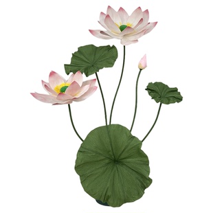 仿真大荷花纸艺荷叶造景夏日装饰场景布置假花道具商场橱窗美陈