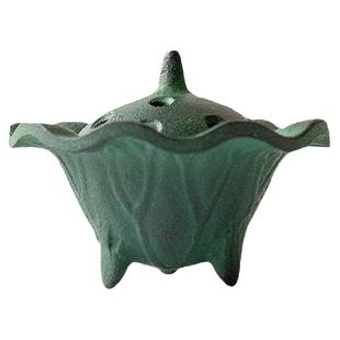 现货日本进口南部铁器高冈金属工艺品文艺做旧莲台香炉香薰摆件