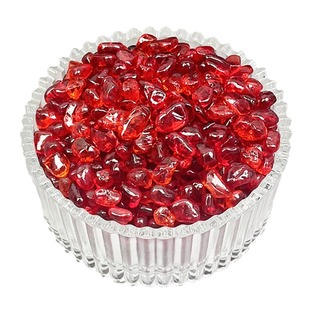 正品红琉璃红水晶碎石红色石头红宝石原石七宝石曼扎装藏鱼缸花盆