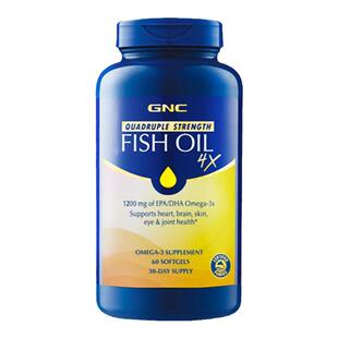 健安喜gnc4倍鱼油240粒铂金深海鱼油omega3鱼肝油中老年人rtg四倍