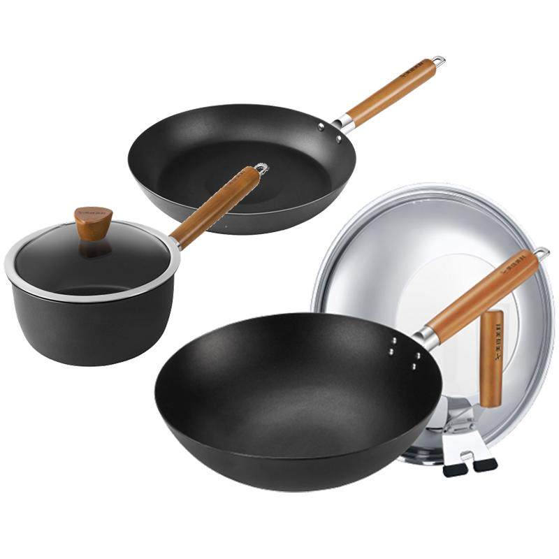 黑晶系列锅套装 黑晶炒锅30cm+煎锅28cm+奶锅18cm