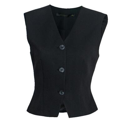 罗衣高级黑色修身马甲外套