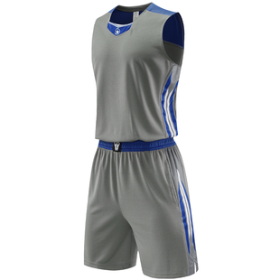 美式篮球服套装定制球队比赛训练服中大学生队服背心球衣S009深灰
