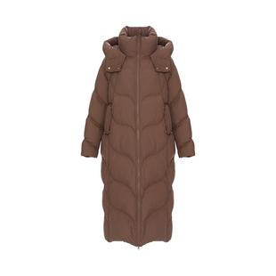 IAmMIX27冬季加厚连帽羽绒服女长款过膝宽松蓬松保暖纯色羽绒大衣