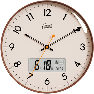 康巴丝挂钟客厅2025新款石英钟表日历家用静音卧室精工机芯大时钟