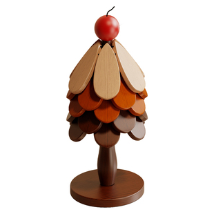 高级感圣诞树隔热垫餐桌摆件创意一棵树实木防烫锅垫折叠杯垫碗垫