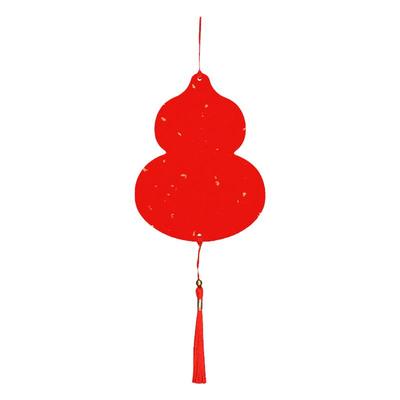 万年红福字对联手写挂件